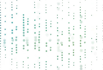 Light Blue, Green vector cover with beautiful snowflakes.