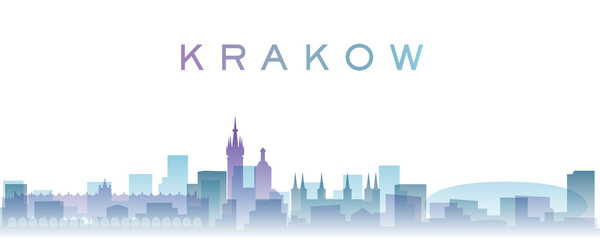 Krakow Transparent Layers Gradient Landmarks Skyline