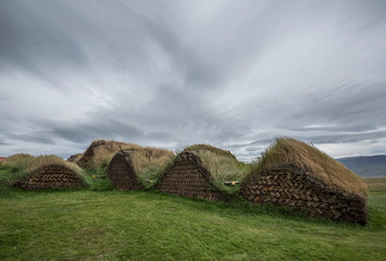Turf houses and farm in Northern Iceland