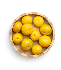 Fresh yellow tangerines.