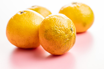 Fresh yellow tangerines.