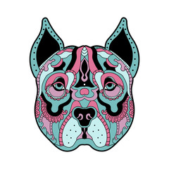 Vector illustration of a decorated dog head