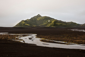 Small river running through Langisjor Valley in Iceland