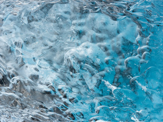 Detail of iceburgs washed up on the beach near Jokulsarlon glacier