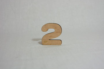number two on the white background 