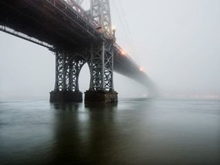 Williamsburg bridge in the fog