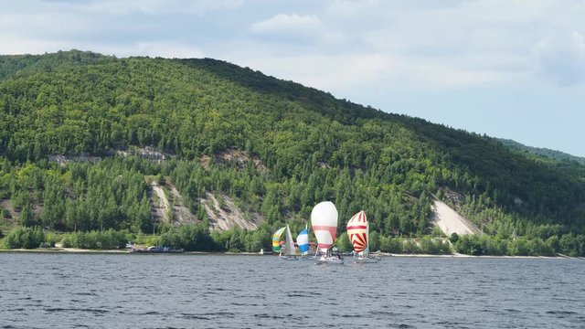 Sailing yacht river