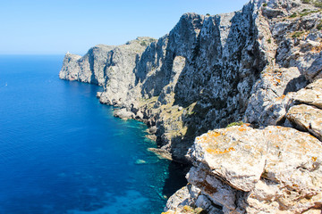 Beautiful views of the mountains and the sea. island of Mallorca