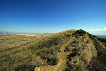 Azerbaijan desert, view from David Gareja monastery complex, Georgia 