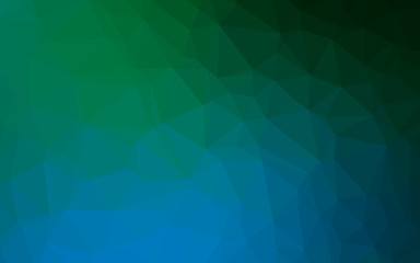 Obraz premium Dark Blue, Green vector polygonal template. Creative illustration in halftone style with gradient. The best triangular design for your business.