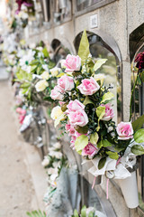 Flowers in a cemetery
