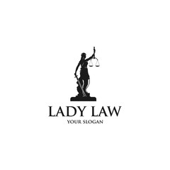 Fototapeta na wymiar lady law silhouette logo