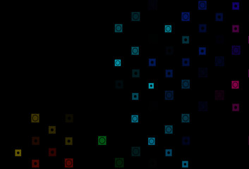 Dark Multicolor, Rainbow vector cover in polygonal, circular style.