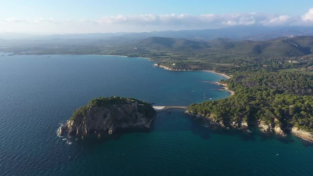 Clear sunny day Fort de Bregancon France Bormes les Mimosas mediterranean sea