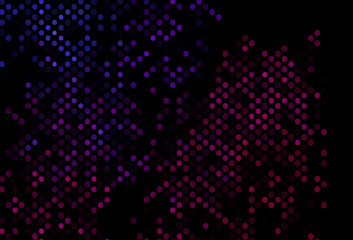 Fototapeta na wymiar Dark Purple vector backdrop with dots.