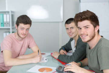 an university student working together