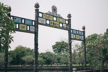 Signage in Vietnamese temple