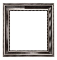 Silver frame for paintings, mirrors or photo isolated on white background