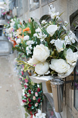 Flowers in a cemetery
