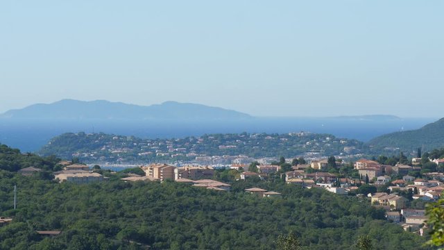 Cavalaire-sur-mer view from Gassin France sunny day seaside resort Port Cros Levant islands 