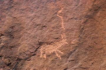 Petroglyphs seen in the Utah desert