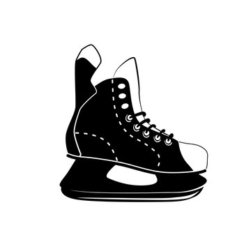 Hockey skating glyph icon, winter activity and sport, ice skate sign, solid pattern isolated on white background,