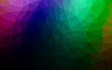 Obraz premium Dark Multicolor, Rainbow vector shining triangular background. Modern geometrical abstract illustration with gradient. Completely new template for your business design.