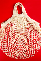 Obraz premium Cotton String Mesh Bag, Reusable Shopping Tote for Grocery