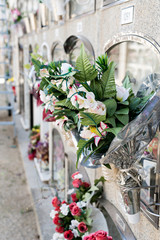 Flowers in a cemetery