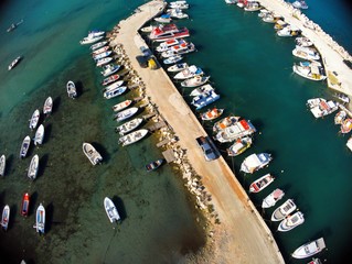 Fototapeta na wymiar aerial view of a boat