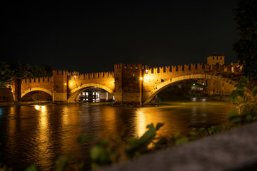 Fototapeta premium Castelvecchio Castle in Verona at Night 05