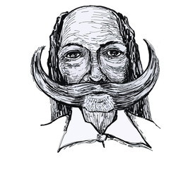 Movember, a man with a mustache and beard. Social challenge.