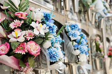 Flowers in a cemetery