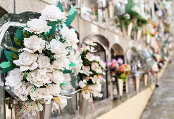 Flowers in a cemetery
