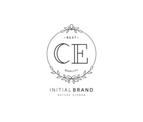 C E CE Beauty vector initial logo, handwriting logo of initial signature, wedding, fashion, jewerly, boutique, floral and botanical with creative template for any company or business.