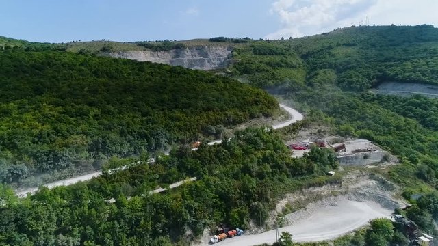 Mountain Truck Goes To The Quarry.