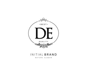 D E DE Beauty vector initial logo, handwriting logo of initial signature, wedding, fashion, jewerly, boutique, floral and botanical with creative template for any company or business.