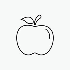 Apple vector icon. Apple fruit illustration isolated on white background