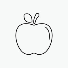 Apple vector icon. Apple fruit illustration isolated on white background
