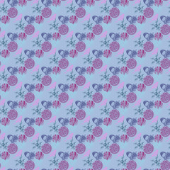 spring seamless pattern with flowers butterfies