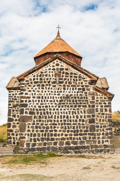 Western Asia, Eurasia, South Caucasus, Republic of Armenia. Sevan. The church of Surp Astvatsatsin at the Sevanavank Monastery complex on Lake Sevan.