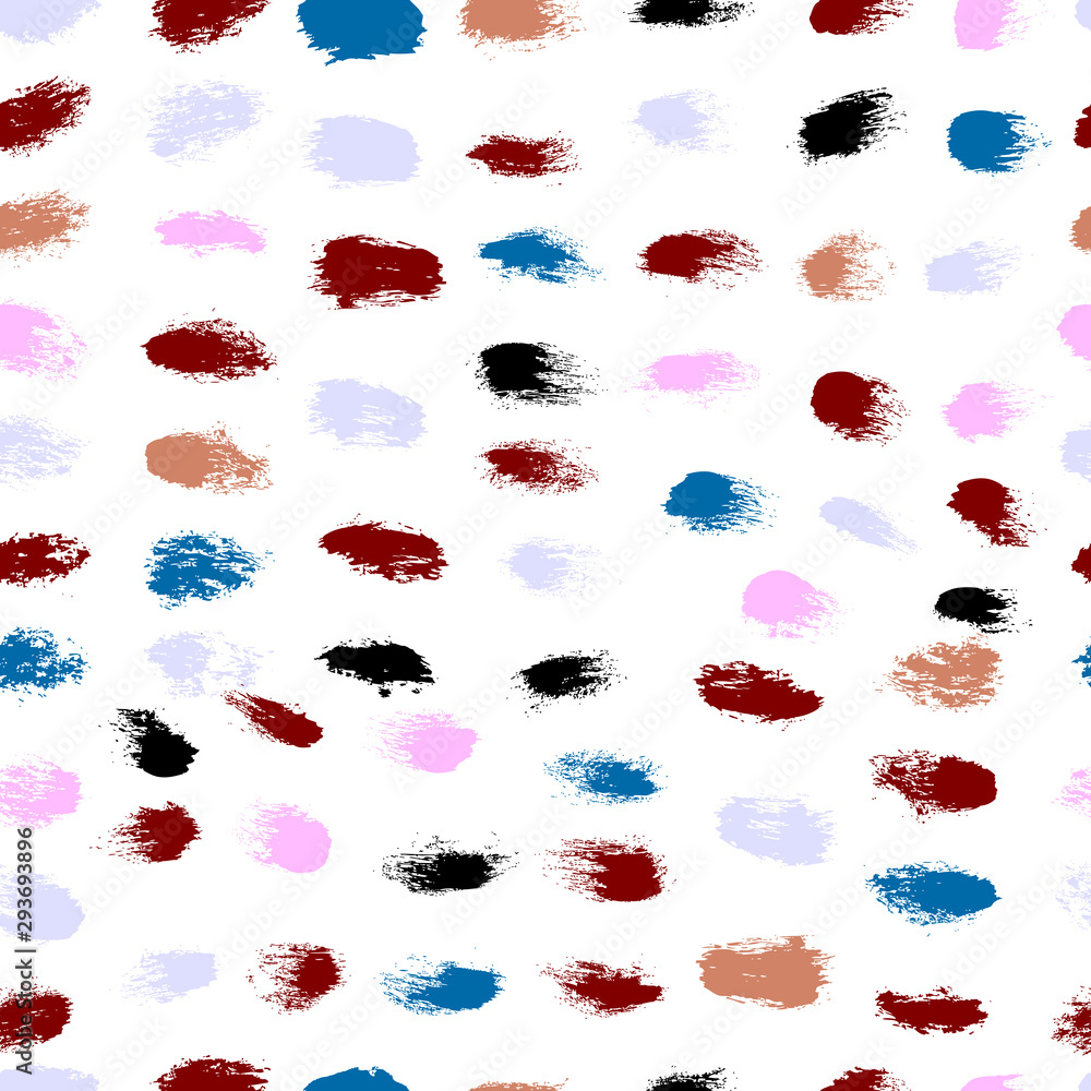 Poster seamless hand drawn pattern with colorful dots. vector brush strokes design elements. perfect for wa