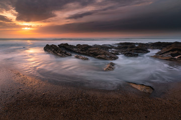 Sunset at Bidart's beach next to Biarritz, Basque Country.