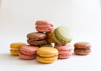 Stacked colorful macarons