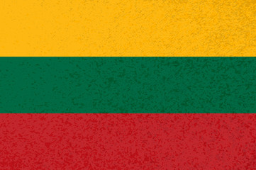 Lithuanian flag with red green yellow stripes.