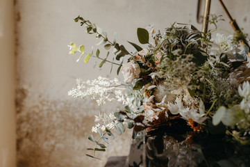 bouquet in vintage home
