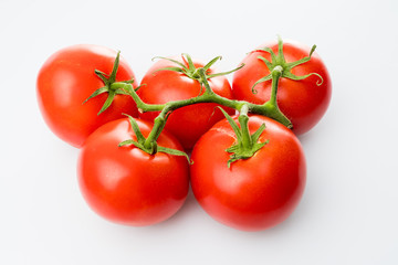Tomato branch. Tomatoes isolated on white