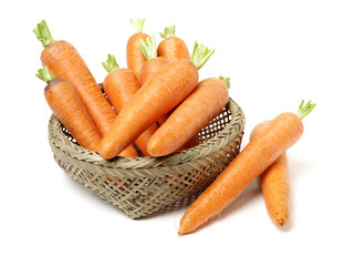 Fresh carrot on a white background