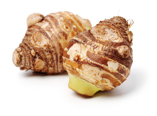 Taro on white background