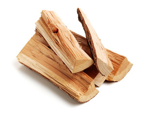Pile of firewood isolated on a white background